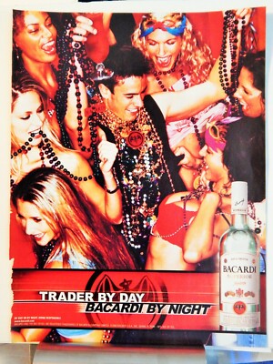 BACARDI RUM  / SEXY BROOKE BURNS ORIGINAL VTG 2003 ADVERTISEMENT,
