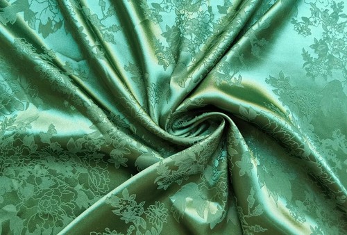 Jacquard Satin Fabric 58'' Wide By Yard Brocade Charmeuse Damask Fabric Dress - Picture 21 of 25