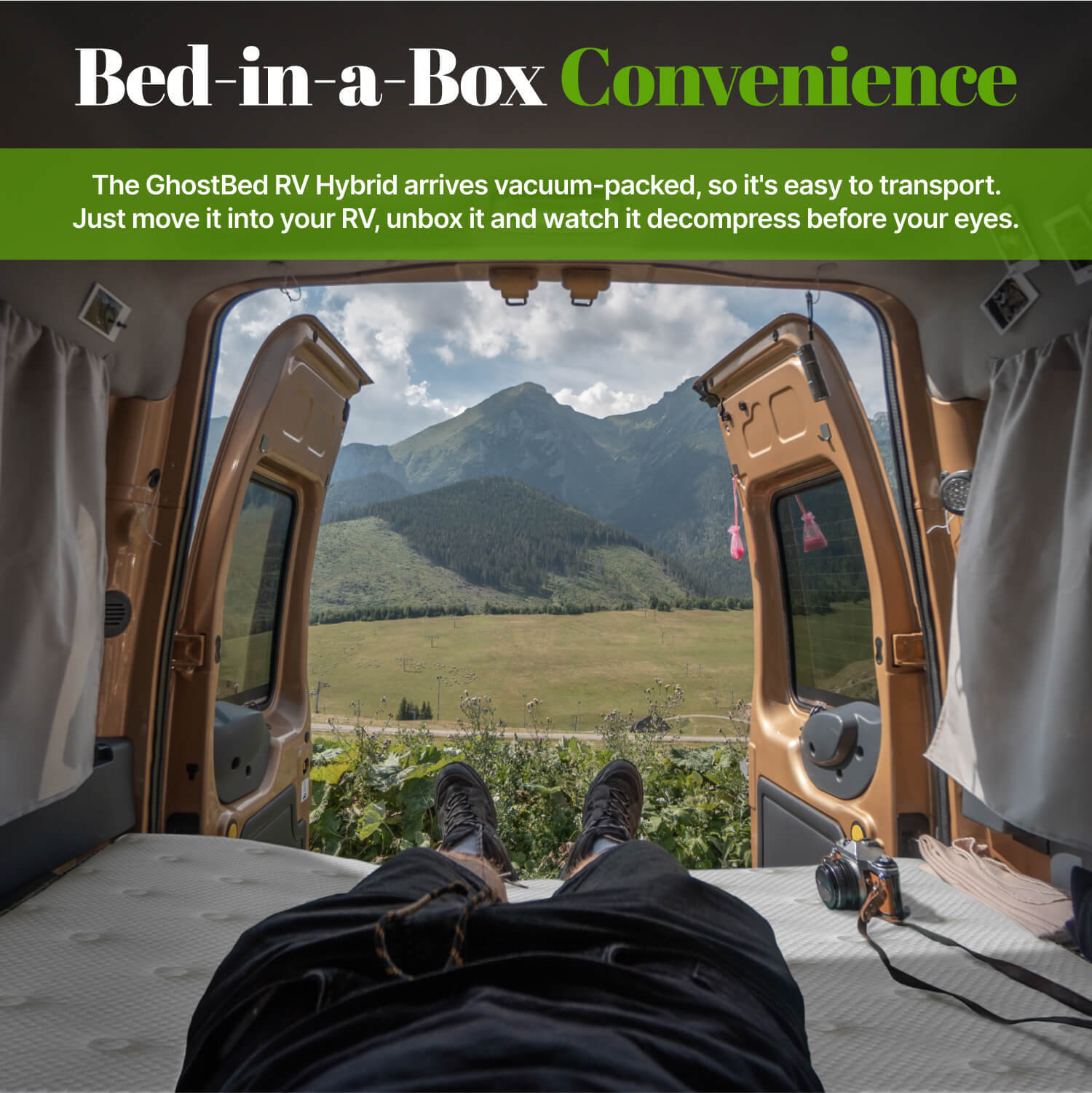 GhostBed 10" RV Short Mattress Low Profile Gel Memory Foam OR Hybrid