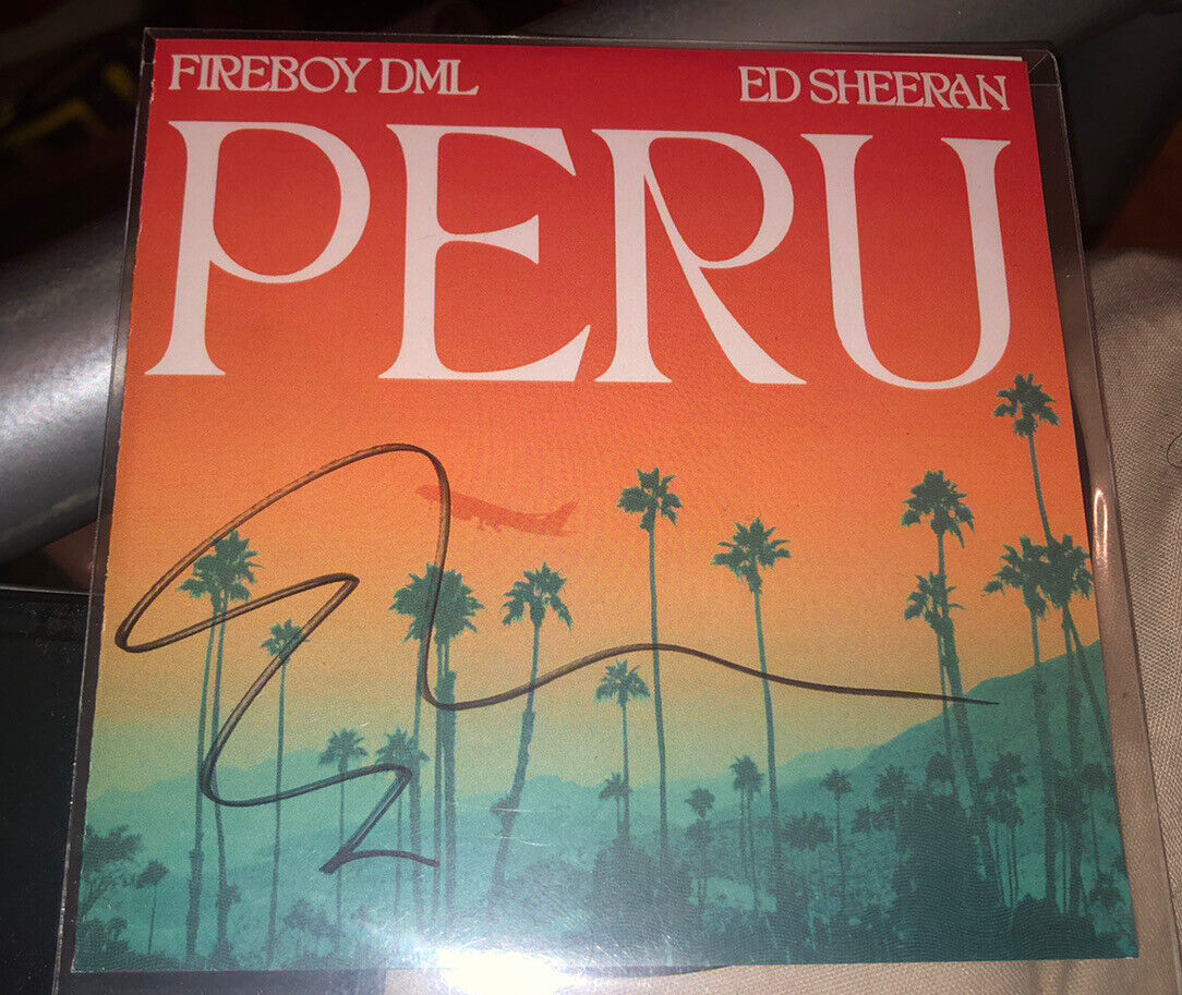 ED SHEERAN & FIREBOY DML PERU CD *SIGNED BY ED SHEERAN* NEW. 