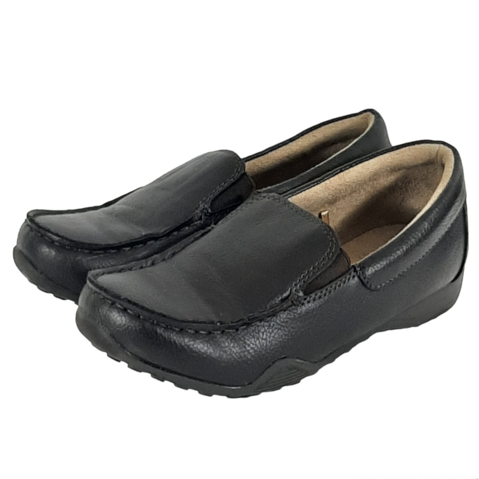 Childrens Place Boys Brown Faux Leather Slip On Loafer Dress Shoes Size