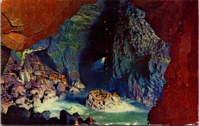 Postcard Inside Sea Lion Cave Pacific Coast Hwy. U.S. 101 Florence Oregon   W696