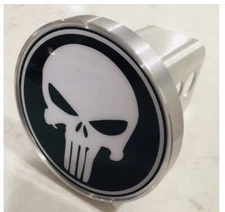 Custom Punisher Black & White Trailer Hitch Cover that fits 2” New!