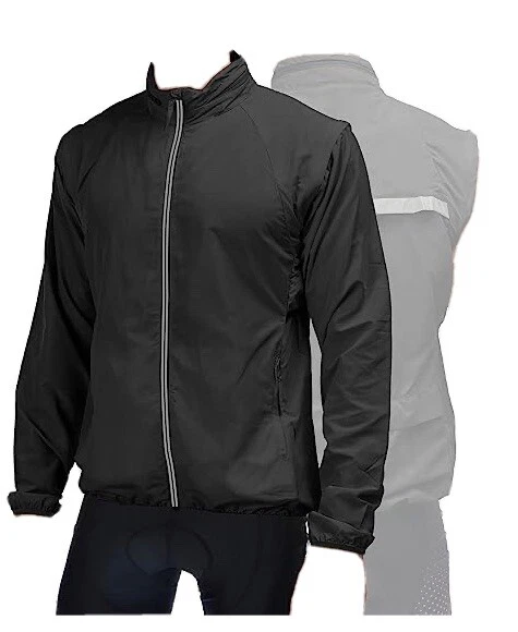 Qualidyne ￼ Men’s Cycling Running Jacket, Hooded, Windbreaker Vest, Wind proof