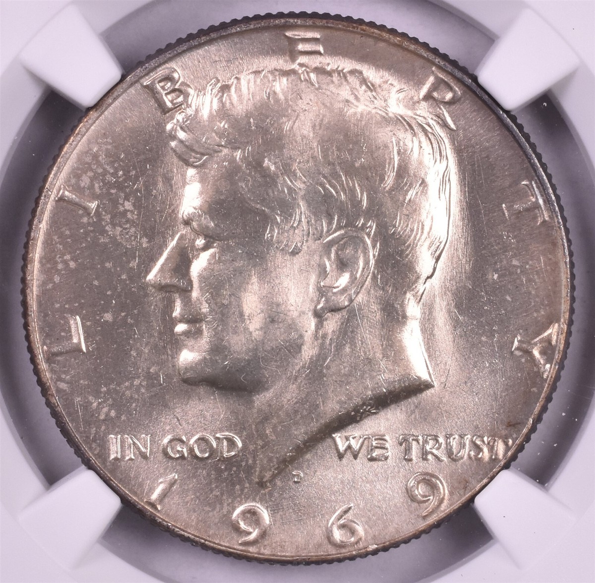 1969-D Kennedy Half Dollar Wild Reverse Tone - NGC Unc Details JS