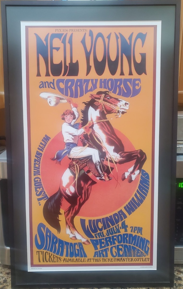 Framed Neil Young and Crazy Horse Poster Signed Bob Masse Studios
