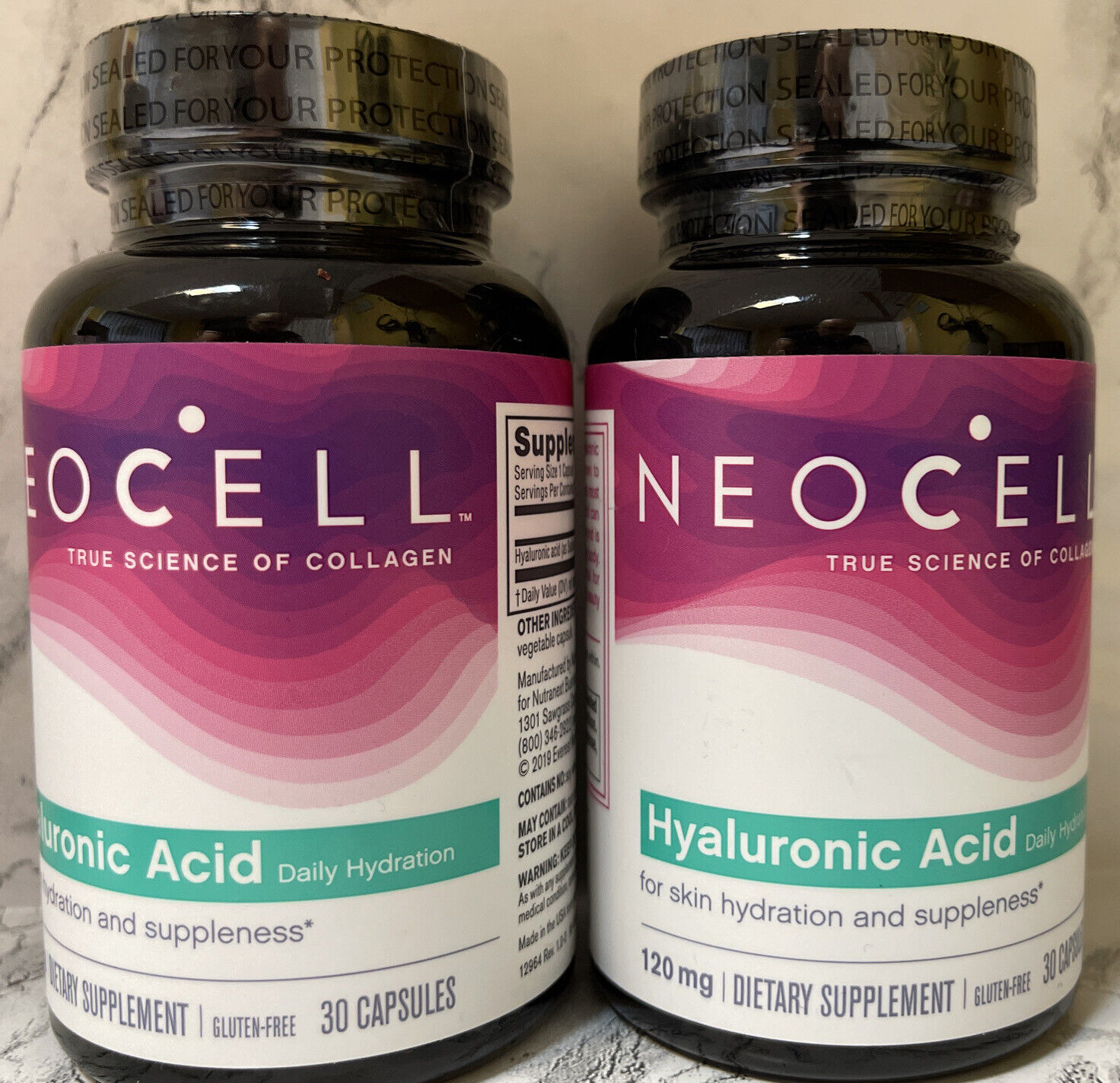 2 Pack Neocell Laboratories Hyaluronic Acid Skin Hydration 30 Ct Ex 09/22+ #9641