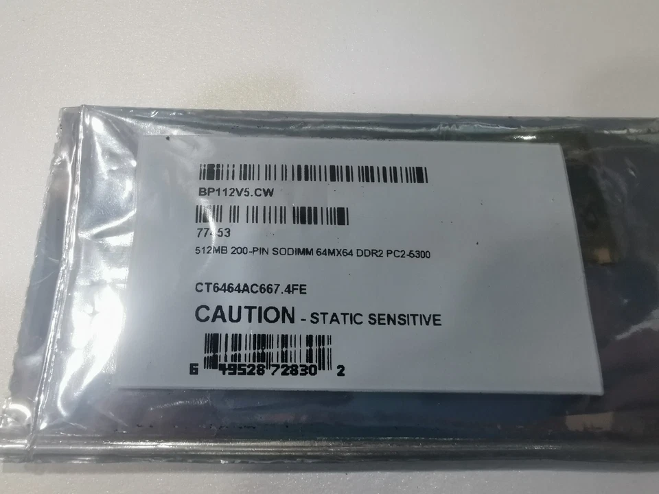 Crucial CT6464AC667.4FE 512mb DDR2 PC2 5300 Laptop RAM Memory BRAND NEW - Image 2 of 4