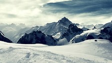 Landscape snow winter mountains nature photography Custom Gaming Mat Desk