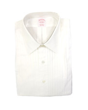 Brooks Brothers Traditional All Cotton 16-32 10-Pleat Front Tuxedo Shirt White