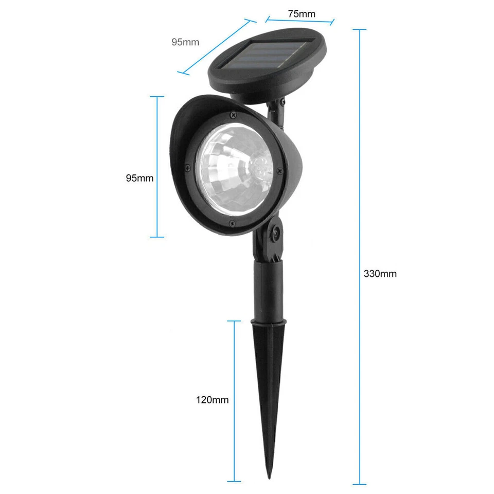 2Pack Solar 4 LED Spot Light Outdoor Garden Yard Landscape Flood Lamp Waterproof - Image 2 of 4