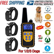 2600FT Waterproof Dog Shock Training Collar Electronic Remote For 1/2/3 Dog