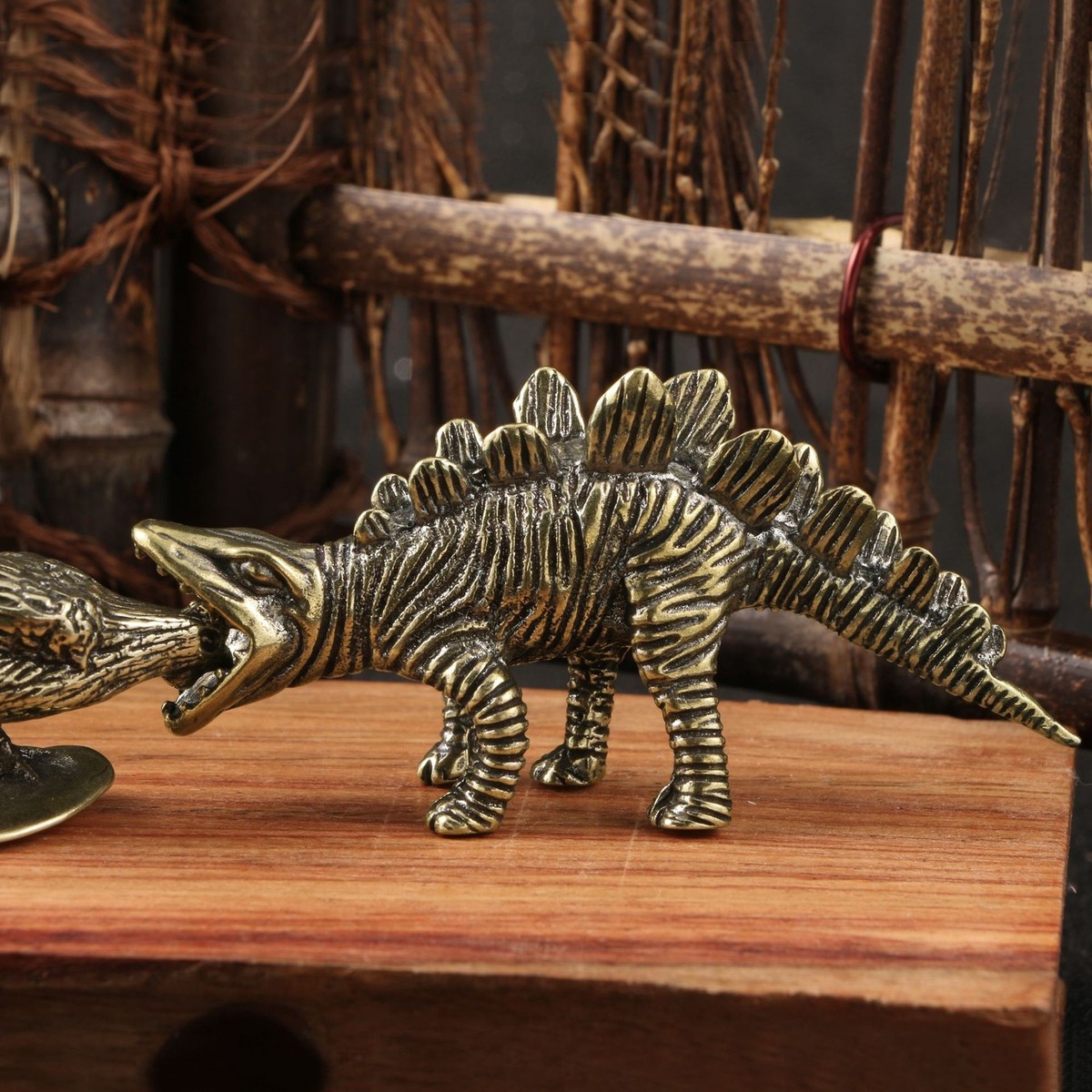 Tabletop Figurine Brass spinosaurus Animal Statue Sculpture Home
