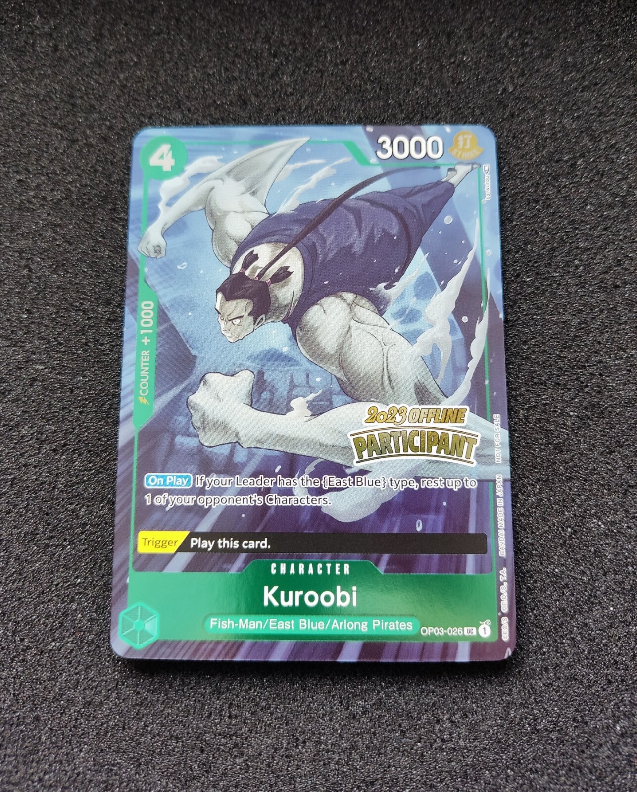 ONE PIECE Card Game TCG / Kuroobi OP03-026 V.1 / Participant 2023 Near Mint