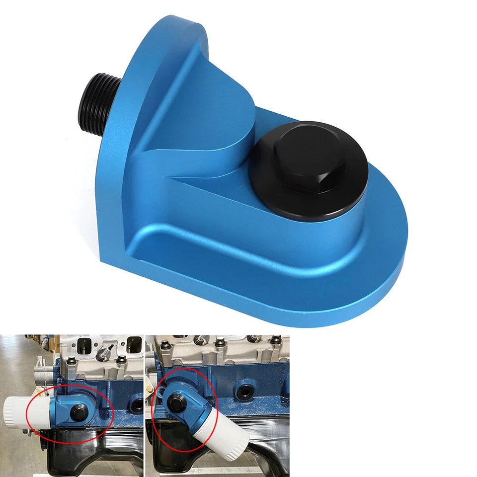Adaptador de filtro de aceite de 90 grados Billet aluminio para Ford Bronco Mustang M-6880-B50 Foto 3 de 4
