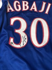 OCHAI AGBAJI SIGNED KANSAS XL BLUE CUSTOM JERSEY BECKETT