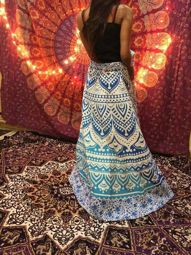 Indian wrap skirt cotton skirt mandala wrap skirt boho long skirt bridesmaids