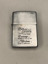 ZIPPO LIGHTER AVIII GOD GRANT ME THE SERENITY CORAGE WISDOM PRAYER  LORDS