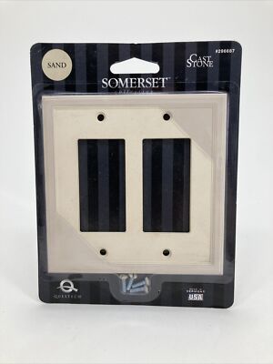 SOMERSET Double Decorator Switch Cover Wall Plate Cast Stone SAND #296687
