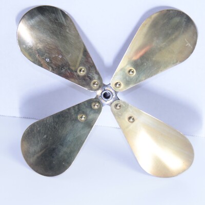 Antique 9  Emerson Fan Blade   Parker Brass, 6.3mm ID Hub, Vintage Industrial