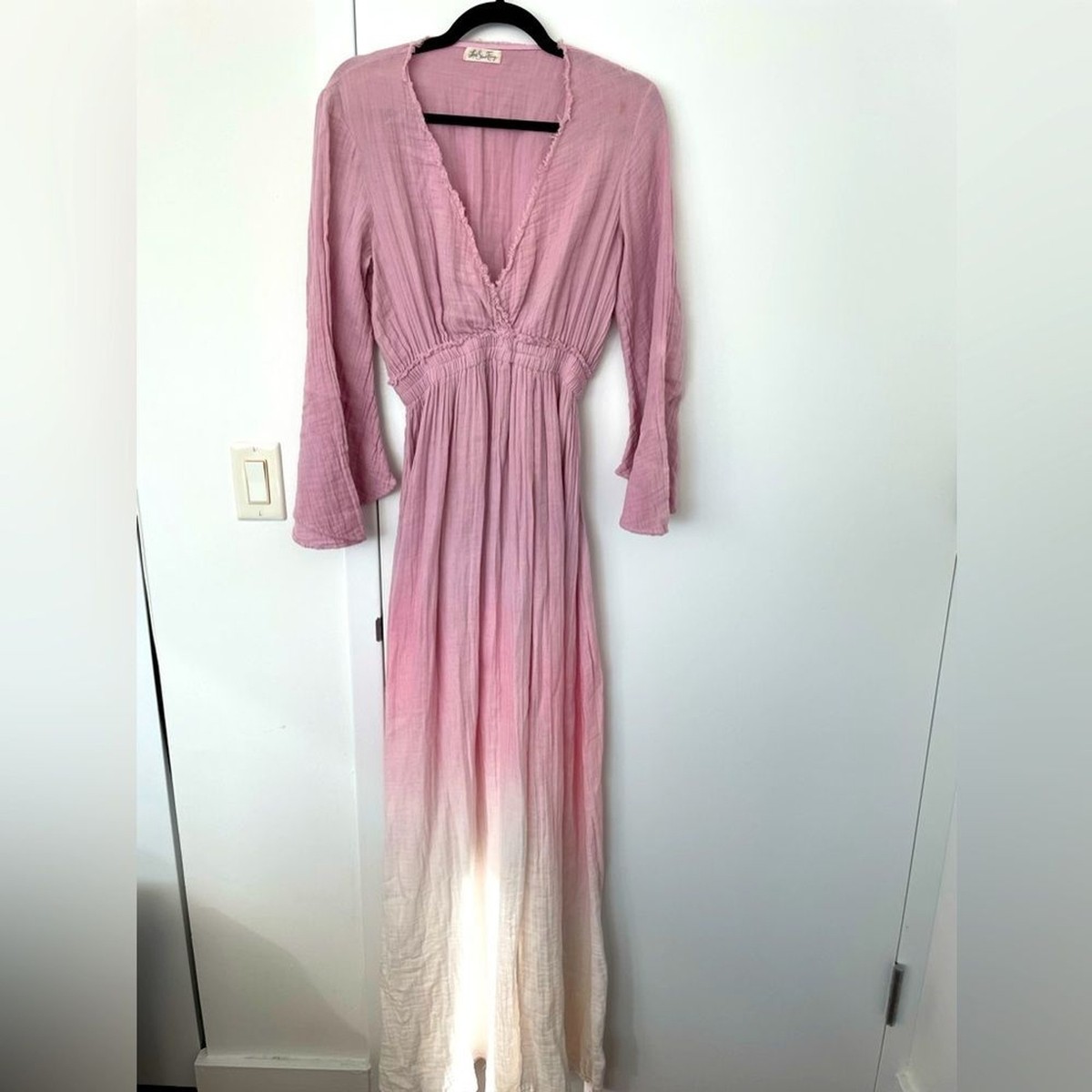 love shack fancy pink long dress LoveShackFancy Lina Dress in Pink