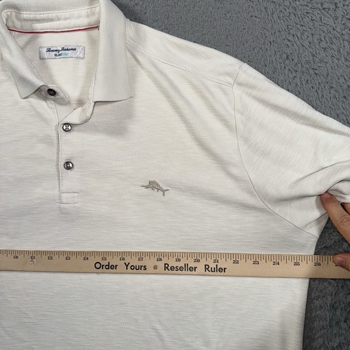 Tommy Bahama Polo Shirt Mens XL Ivory Island Zone Tencel Coolmax Blend - Picture 7 of 10