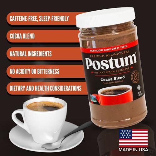 Postum Cocoa Blend Flavor Coffee Substitute Caffeine Free Delight with