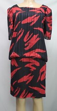 Vintage Leila Barbara Miami Women's Dress Short Sleeve Black/Red Size 13-14