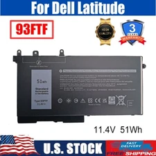 93FTF 51WH Battery For Dell Latitude 12 5280 5288 5580 5590 5490 5480 5290 5488