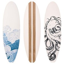 3 Pieces Surfboard Wooden Beach Decor for Bedroom Hanging Sign for Tropical