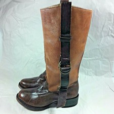 VINTAGE Women's Zigi Girl Brown Leather Boho Tall Riding Cowby Boots Size 6.5 M