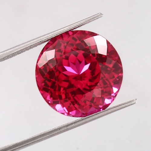 Natural Flawless Mozambique Blood Red Ruby Round Loose Cut Gemstone 18x18 MM - Picture 2 of 6