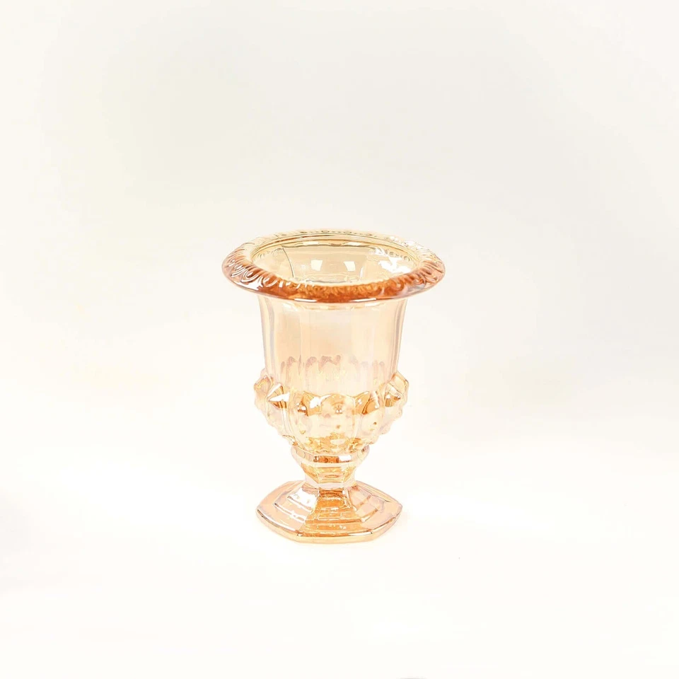 2 jarrones de flores de vidrio estilo urna romana clásica de 8" ORO ÁMBAR decoraciones de fiesta Foto 3 de 4