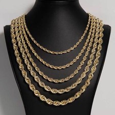 Seil Kette Halskette echt 14K Gelbgold alle G...