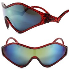 Costume Party Rave Funky Alien Cosplay Retro Futuristic Red Green Sun Glasses