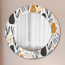 Specchio da parete moderno bagno motivo stampato colorato cornice motivo papaya