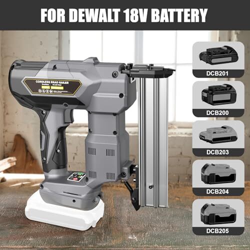 Cordless 18GA Brad Nailer for Dewalt 20V Max, 18 Gauge Nail Gun with