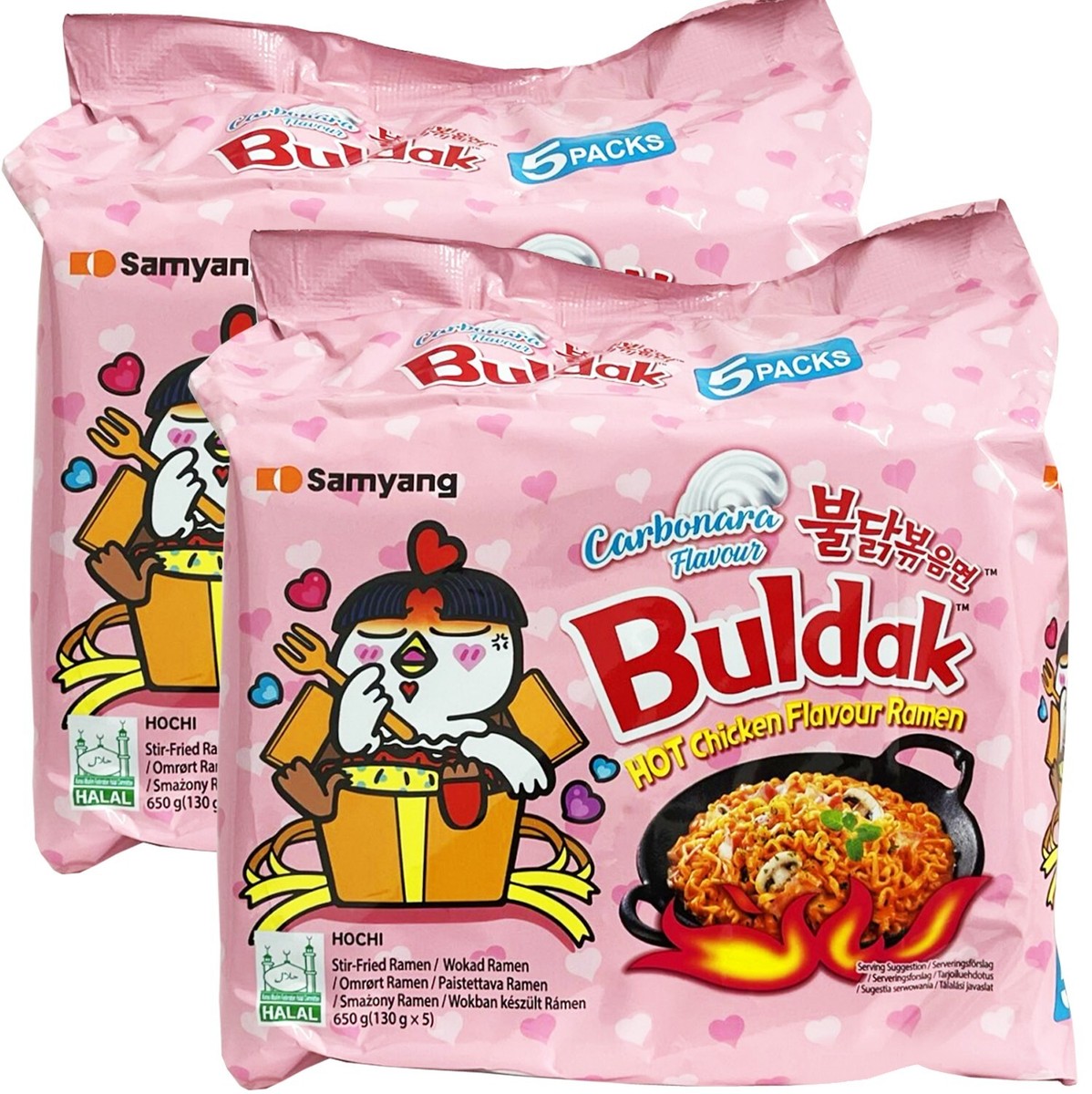 Samyang Carbonara Carbo Hot Chicken Spicy Ramen Noodles (Pack of