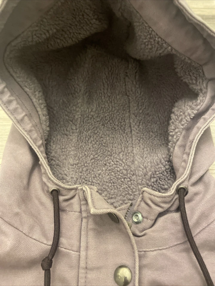 Chaleco Carhartt Berkley para mujer talla pequeña 4/6 lavanda púrpura con capucha forrado sherpa Foto 3 de 4