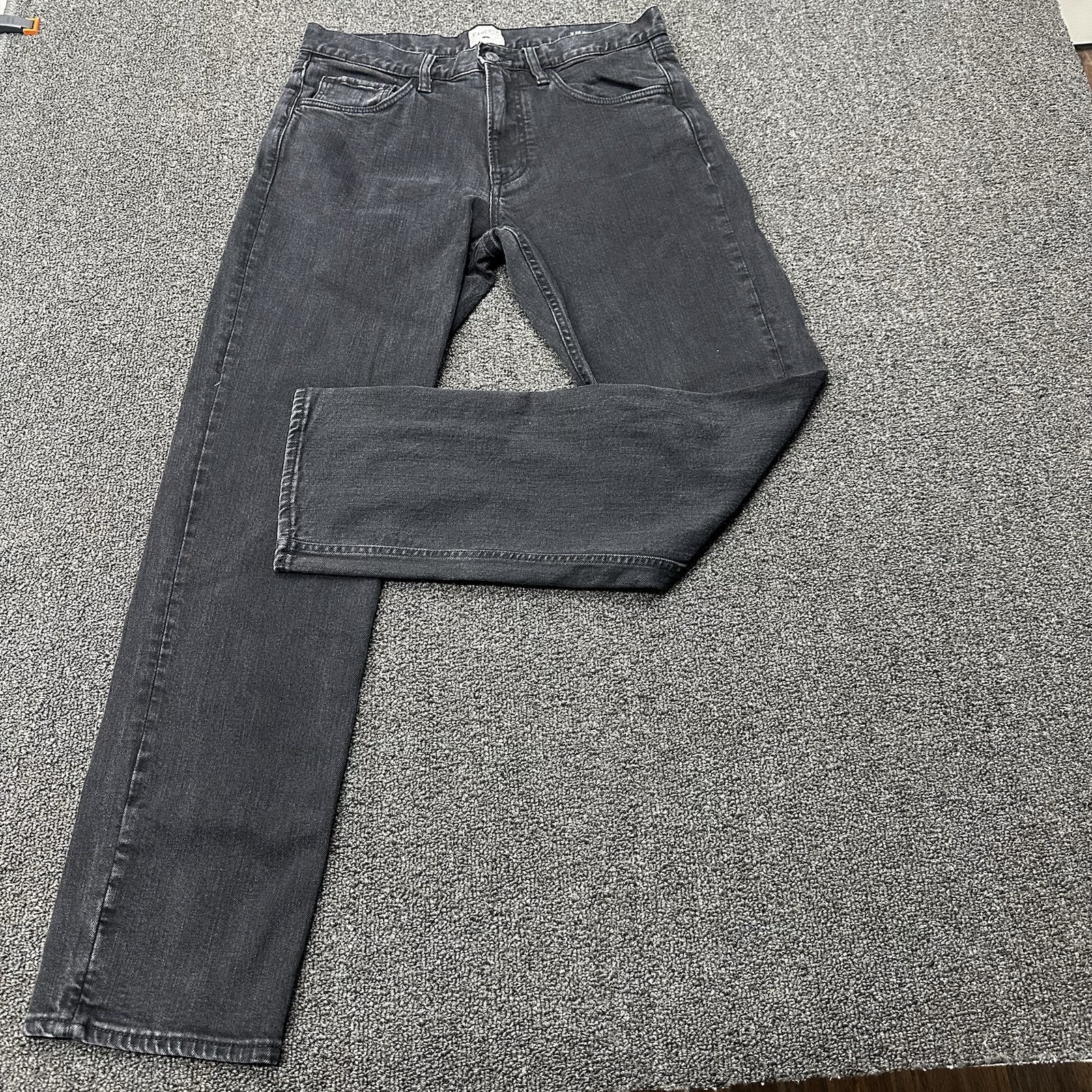 Faherty Feel Good Special Weave Jeans 32x32 Black Denim Straight Leg