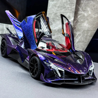 1:18  Project EVO Alloy Sports Car Model Diecast Toy Vehicle  Sound Light