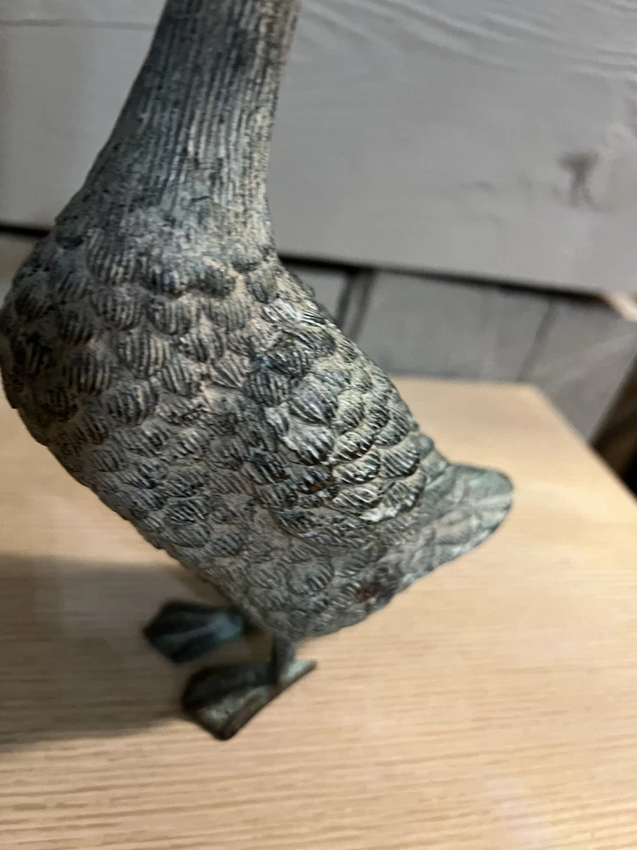 "Estatua escultura de pato corredor indio de bronce tamaño natural mediana detallada 8 pulgadas de alto" Foto 3 de 4