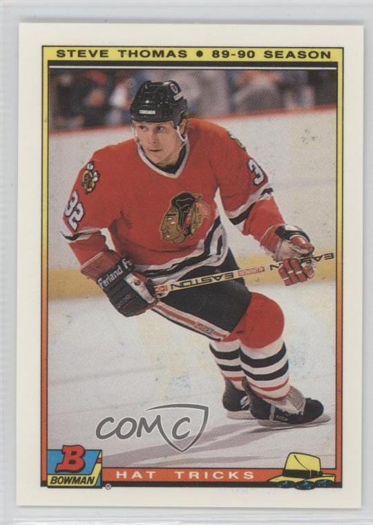 1990-91 Bowman Hat Tricks Steve Thomas #13 0a7