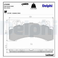 Bremsbelagsatz Scheibenbremse DELPHI LP3998 für MERCEDES EQE V295 SUV X294 350