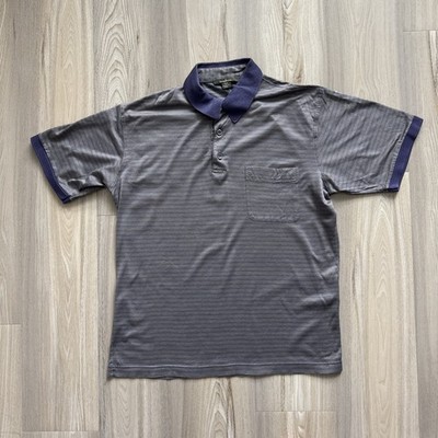 Men s Emernegildo Zegna S/L Polo Shirt Brown Purple Size Medium/50 W/pocket