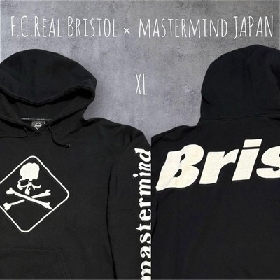 F.C.Real Bristol x Mastermind Japan Hoodie XL Black Collab 17SS Pullover JAPAN