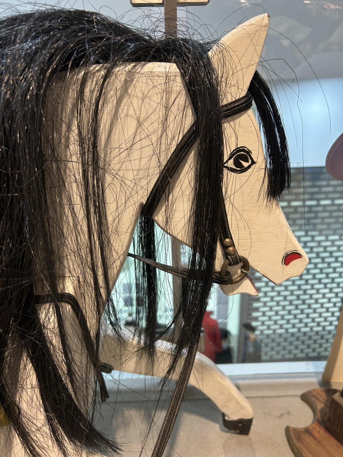 Vintage Wooden Rocking Horse on Stand 6