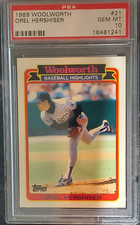 Topps 1989 Woolworth Baseball Highlights Orel Hershiser #21 Dodgers PSA 10