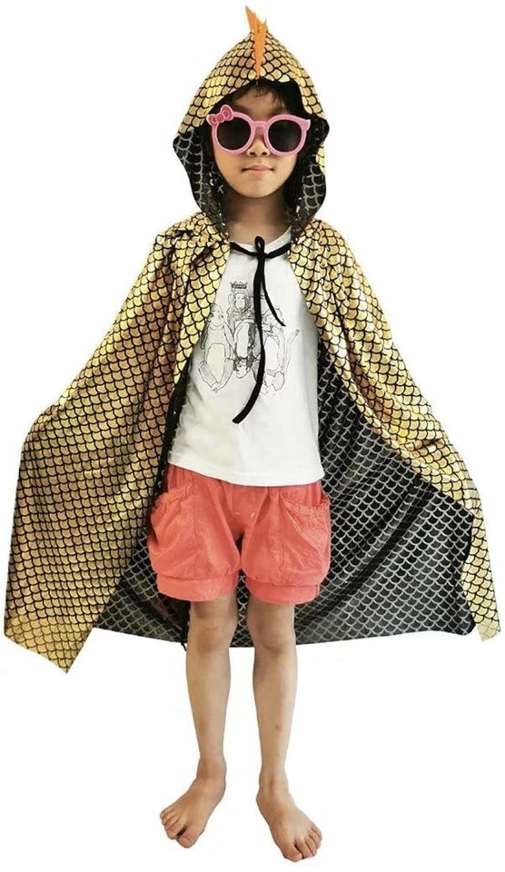 Disfraz de Dinosaurio Oro Dragón Capa Halloween Vestir 3-8 Años A0232 Foto 2 de 4