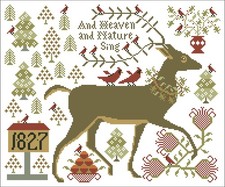 And Heaven And Nature Sing Cross Stitch Pattern Vintage Christmas Decor DIY